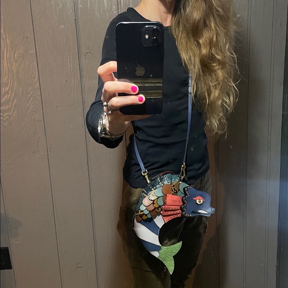 NO TOUCHY SOLD Burberry Beasts Exotic Snakeskin Studs Rivets Fish - Picture 12 of 15